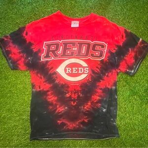 Authentic MLB Cincinnati Reds Tie-Dye T-Shirt Red/Black VF Imagewear Men’s Large
